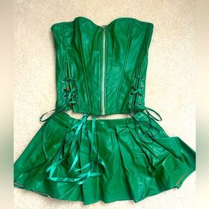 Green Corset and Skirt Set